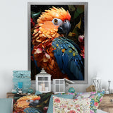 Blue And Orange Vibrant Parrot Paradox - Parrot Canvas Wall Art