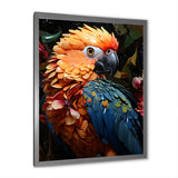 Blue And Orange Vibrant Parrot Paradox - Parrot Canvas Wall Art