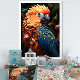 Blue And Orange Vibrant Parrot Paradox - Parrot Canvas Wall Art