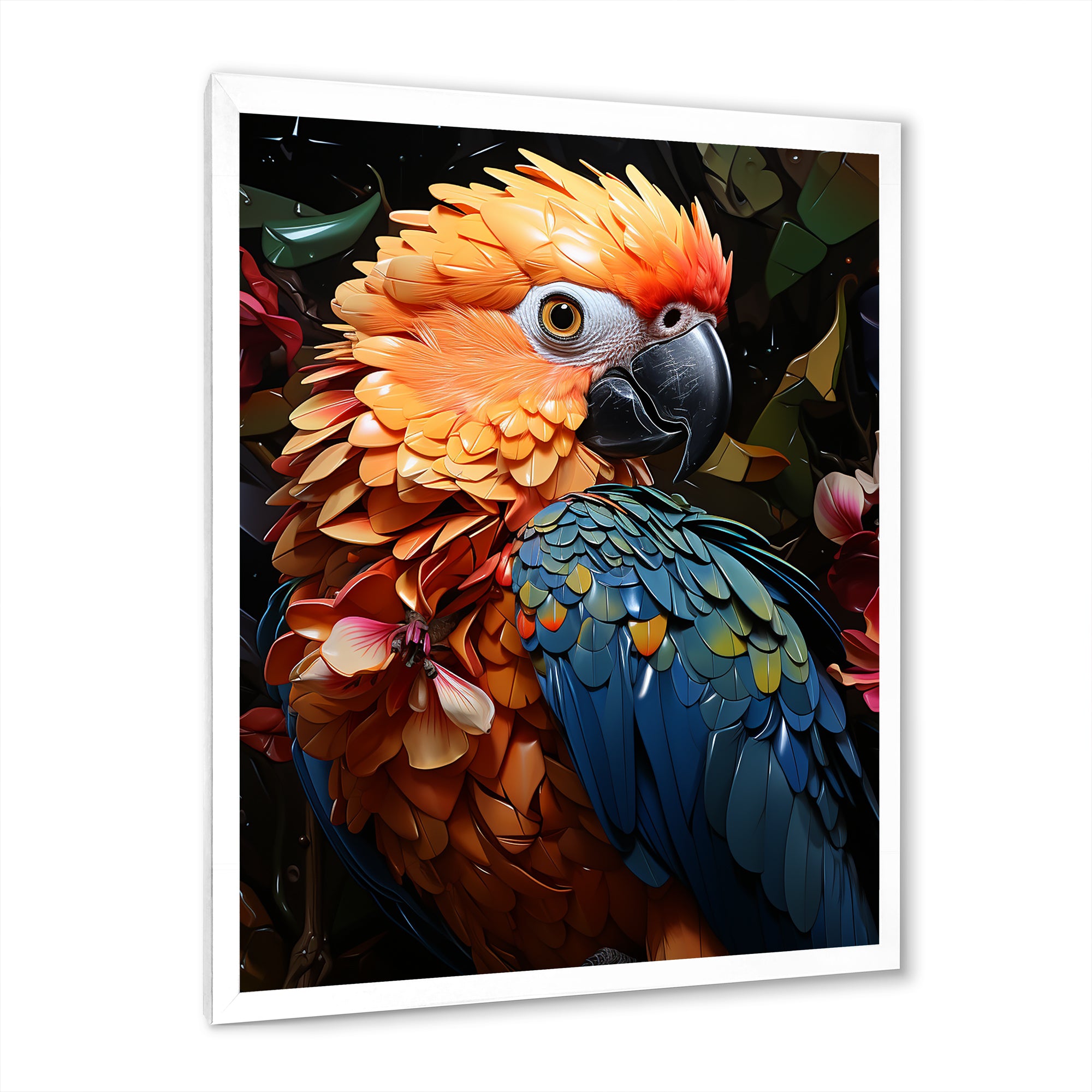 Blue And Orange Vibrant Parrot Paradox - Parrot Canvas Wall Art