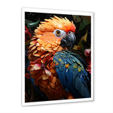 Blue And Orange Vibrant Parrot Paradox - Parrot Canvas Wall Art