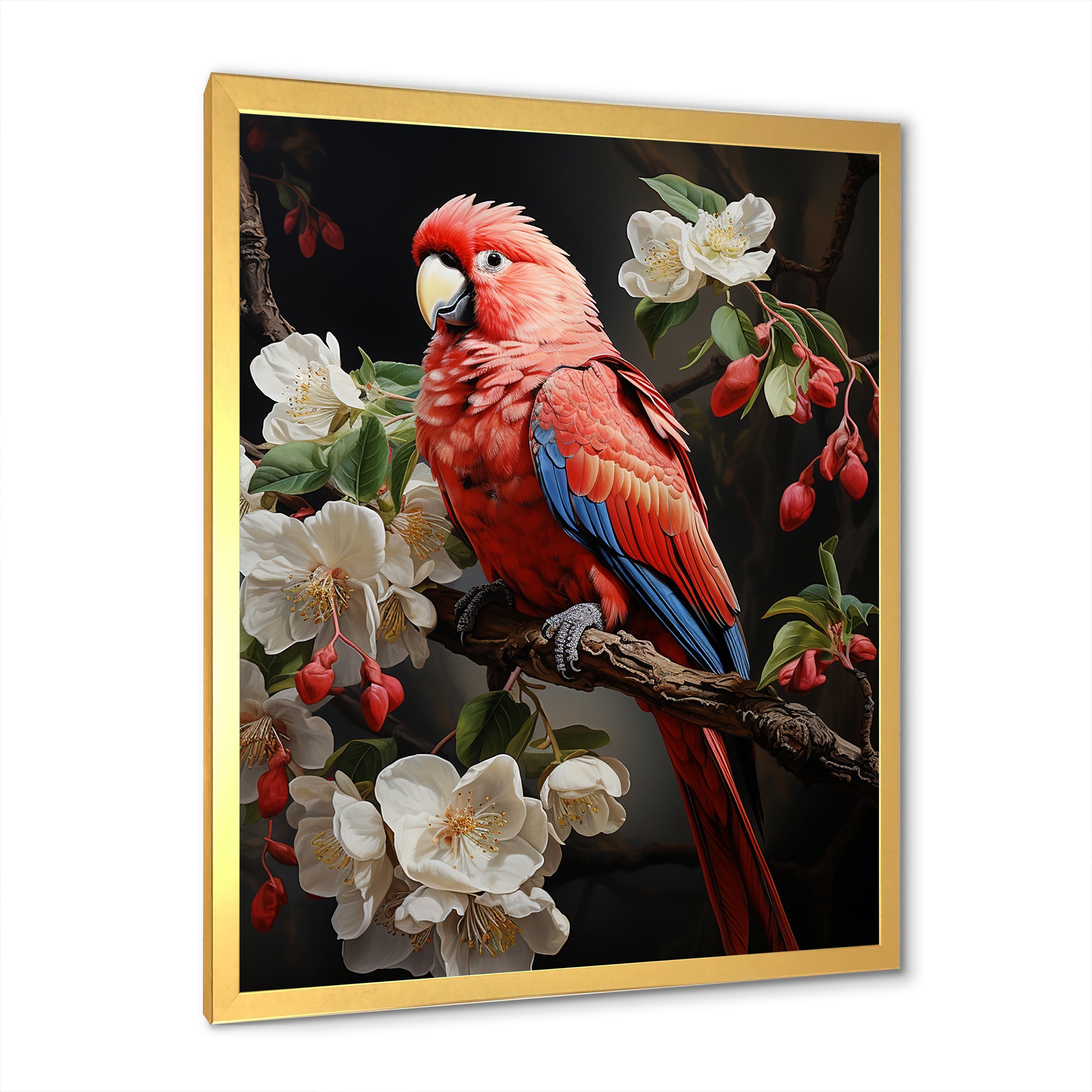 Red Parrot S Lively Radiance - Red Parrot Wall Art