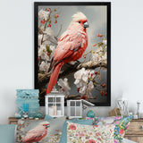 Chirping Red Cardinal Serenade - Bird Framed Canvas Art