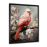 Chirping Red Cardinal Serenade - Bird Framed Canvas Art