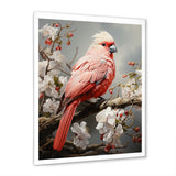 Chirping Red Cardinal Serenade - Bird Framed Canvas Art