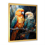 Yellow And Teal Parrot S Lively Radiance - Parrot Large Canvas Wall Art