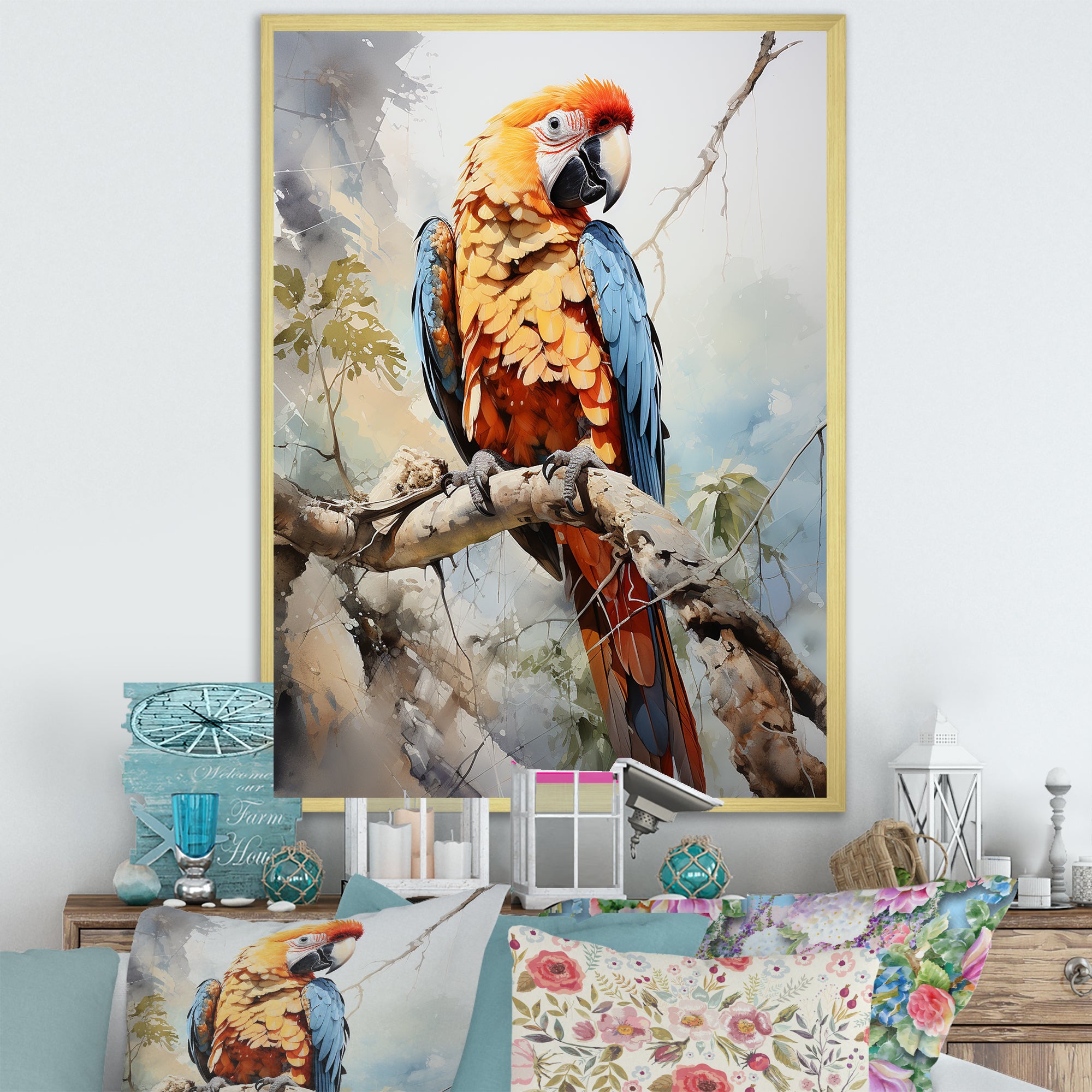 Parrots Sunny Companions Delight - Parrot Bedroom Wall Art