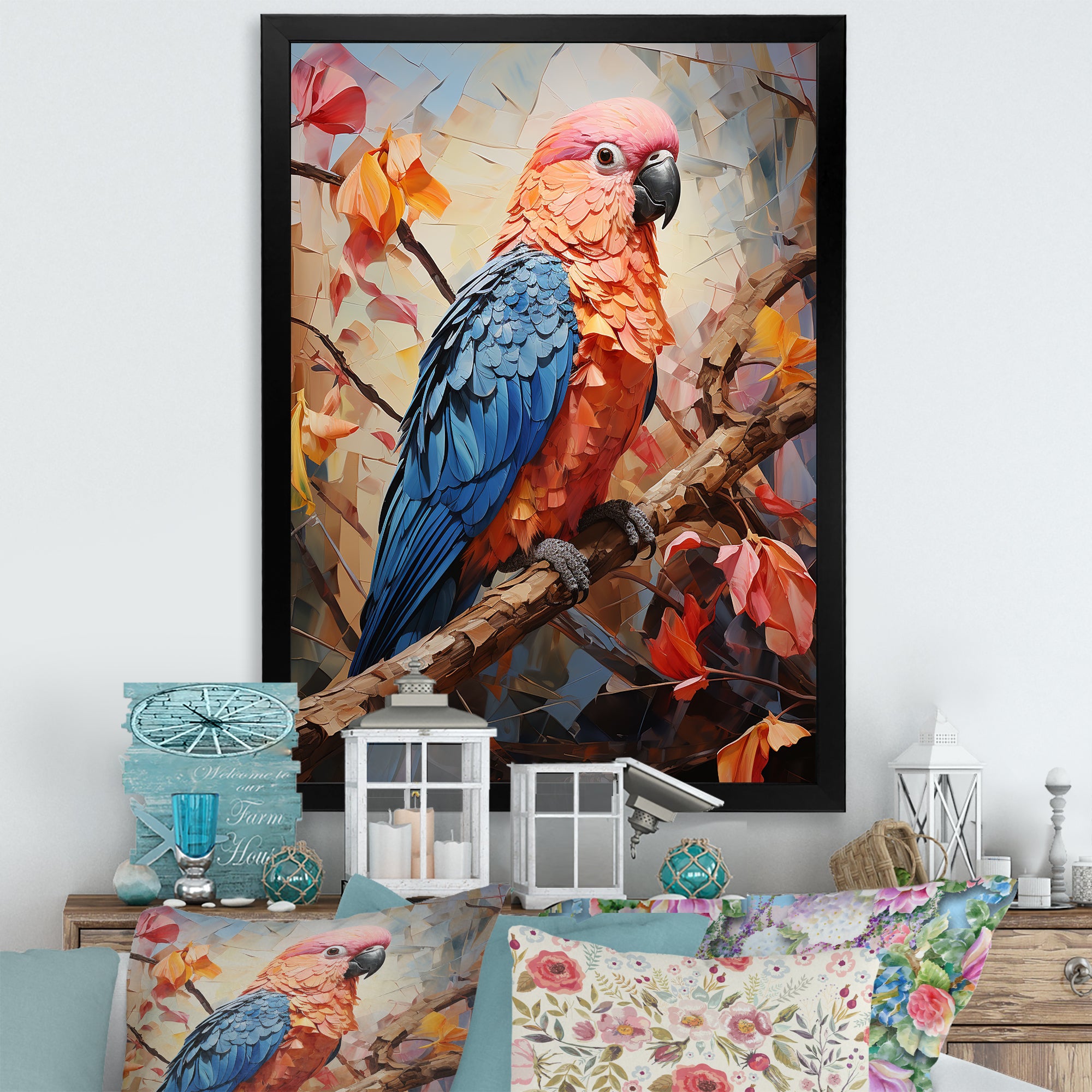 Parrots Sunset Serenade Euphoria - Parrot Canvas Wall Art