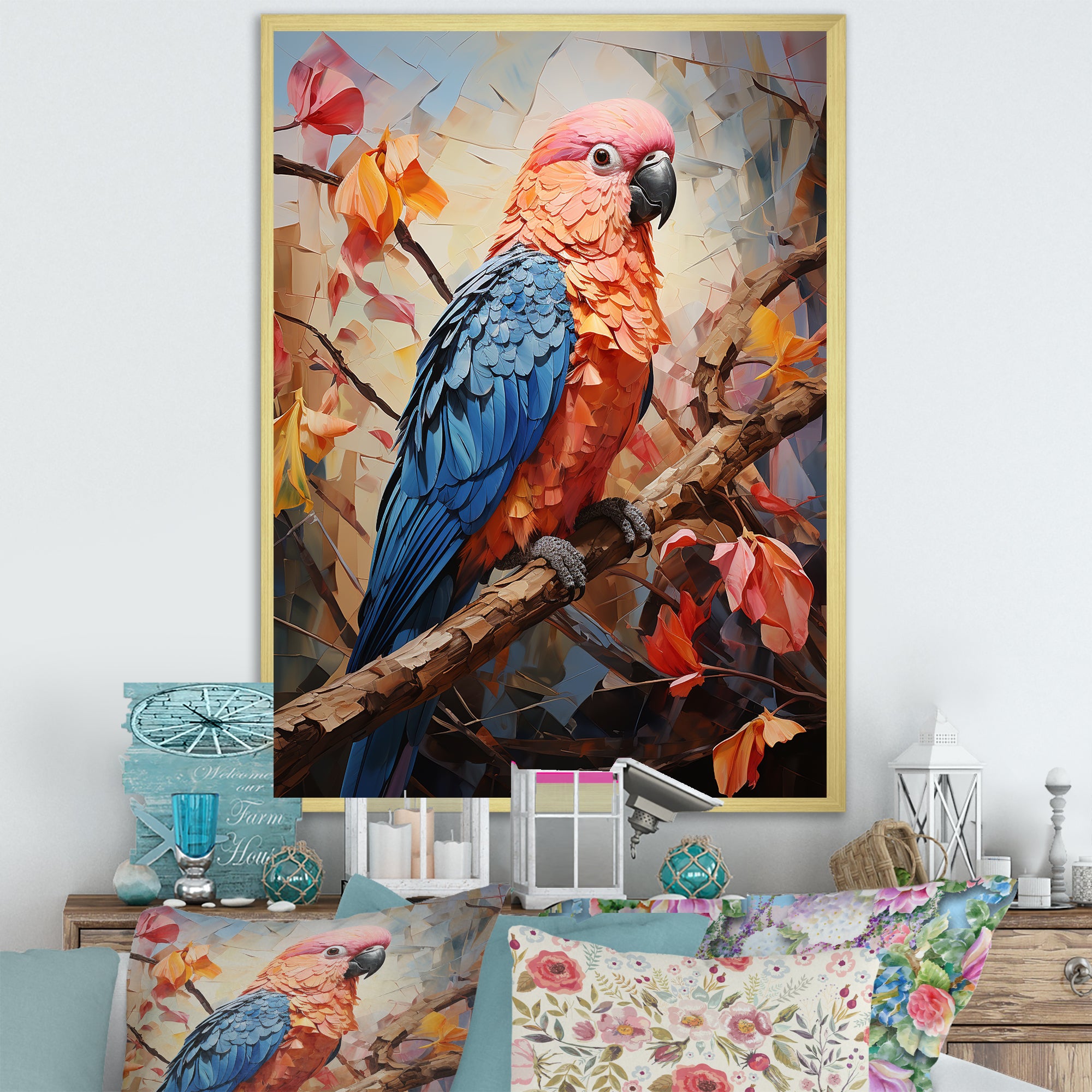 Parrots Sunset Serenade Euphoria - Parrot Canvas Wall Art