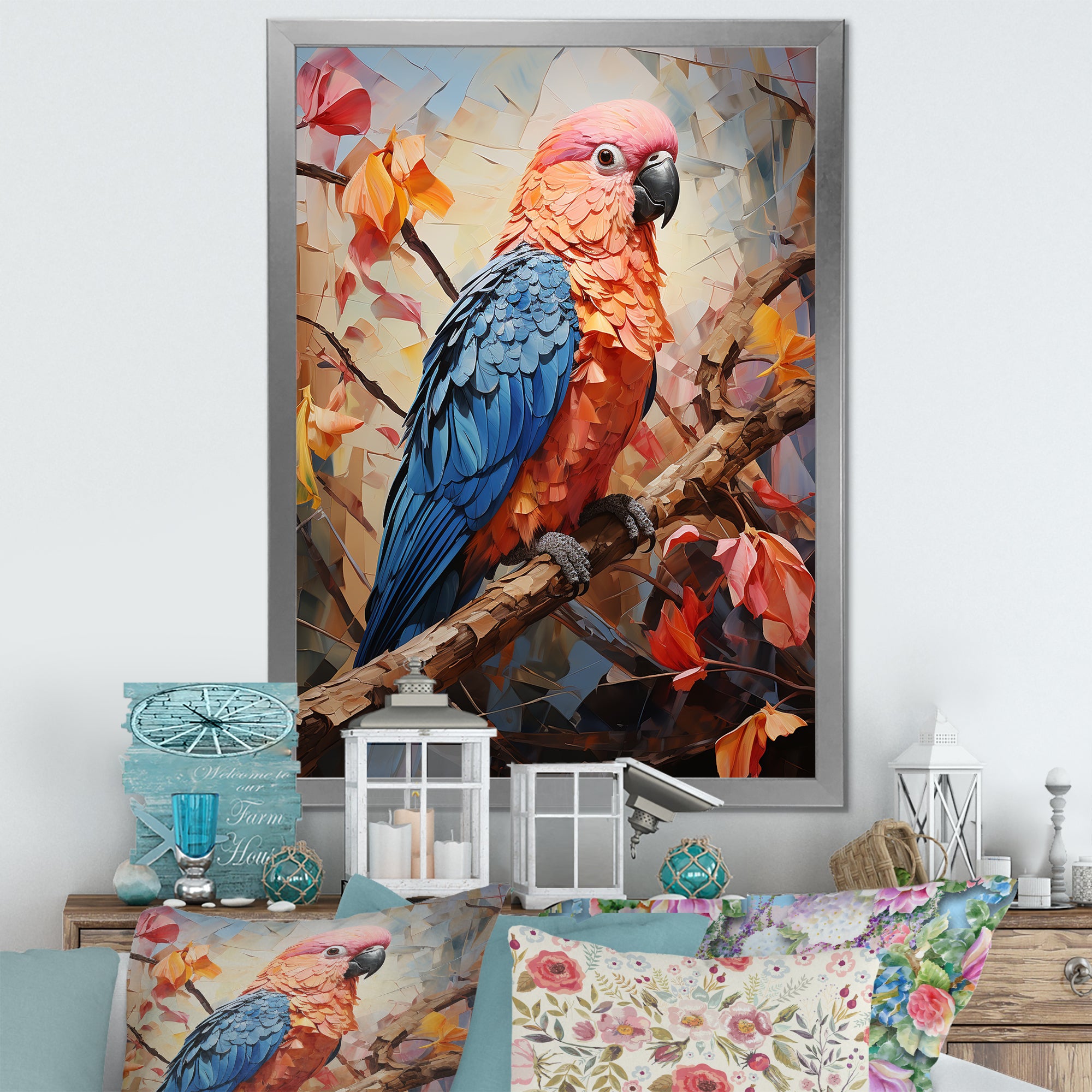 Parrots Sunset Serenade Euphoria - Parrot Canvas Wall Art