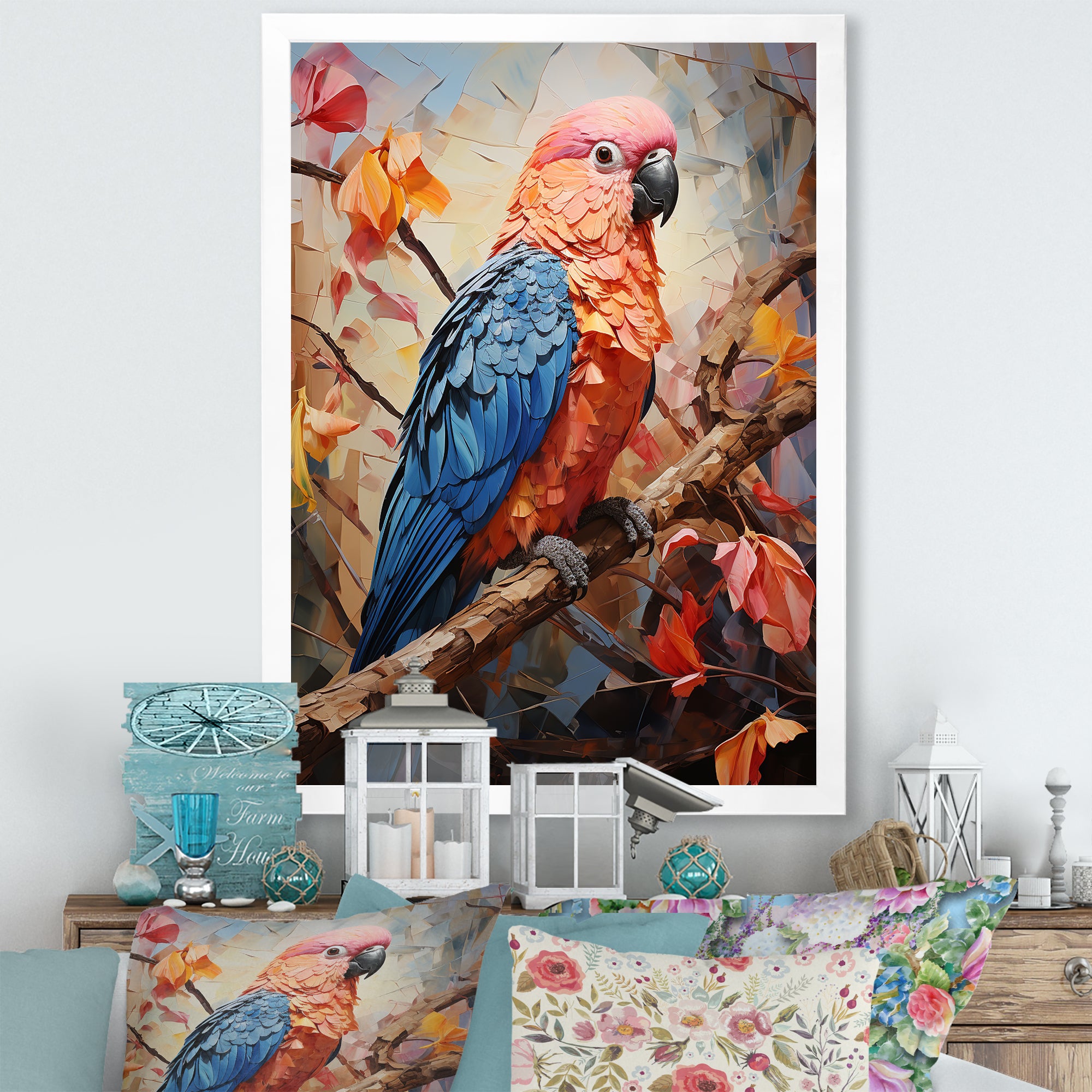 Parrots Sunset Serenade Euphoria - Parrot Canvas Wall Art