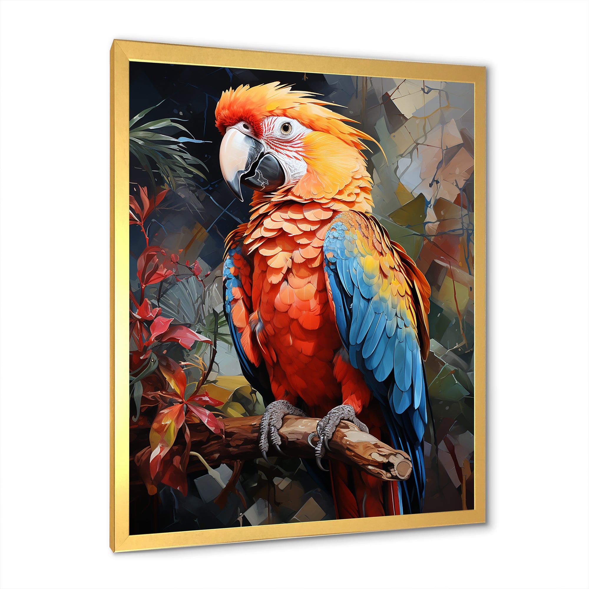 Parrot Tropical Flamboyance - Coral Parrot Wall Art