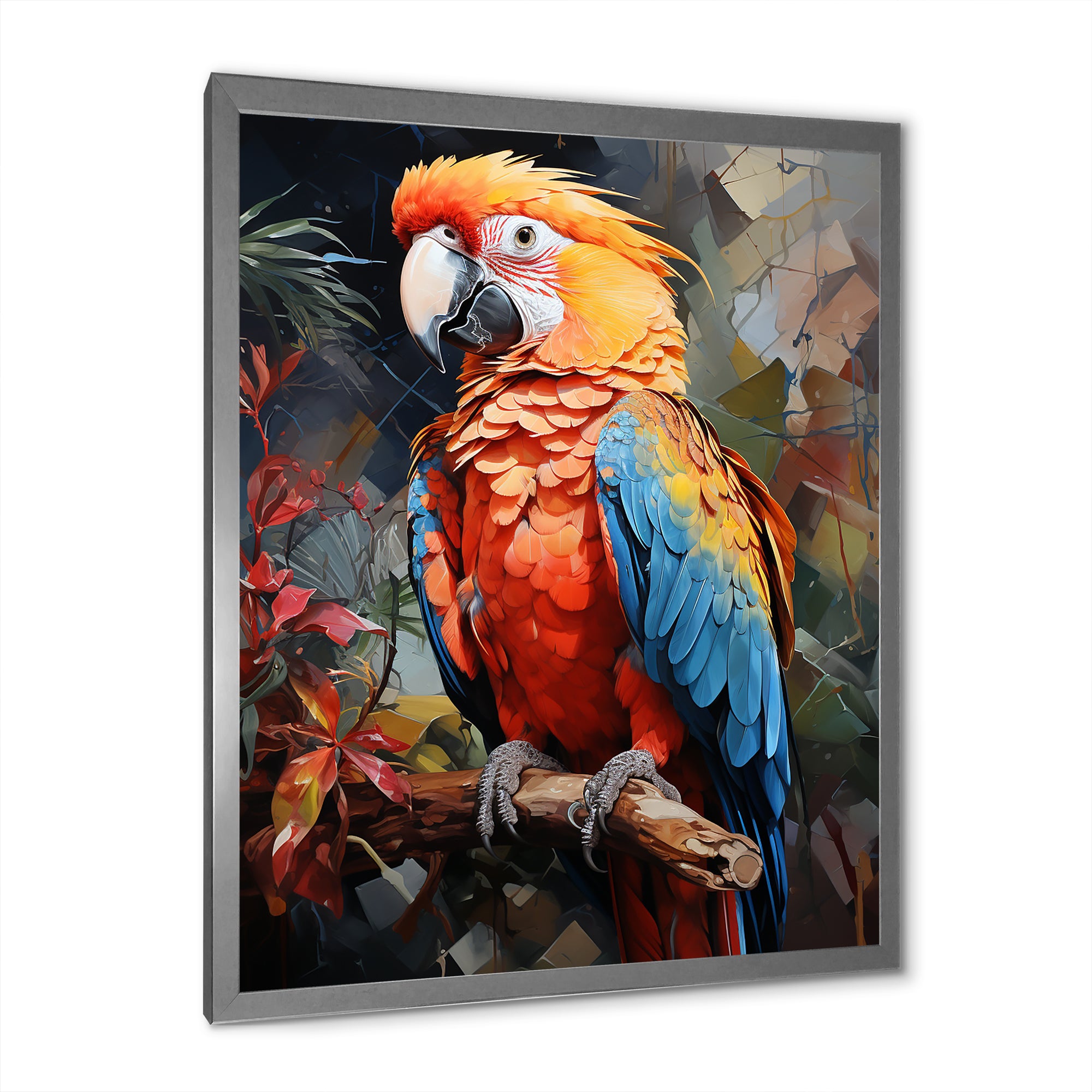 Parrot Tropical Flamboyance - Coral Parrot Wall Art
