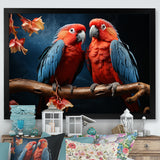 Parrot S Vivid Conversations - Coral Parrot Wall Art