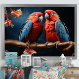 Parrot S Vivid Conversations - Coral Parrot Wall Art