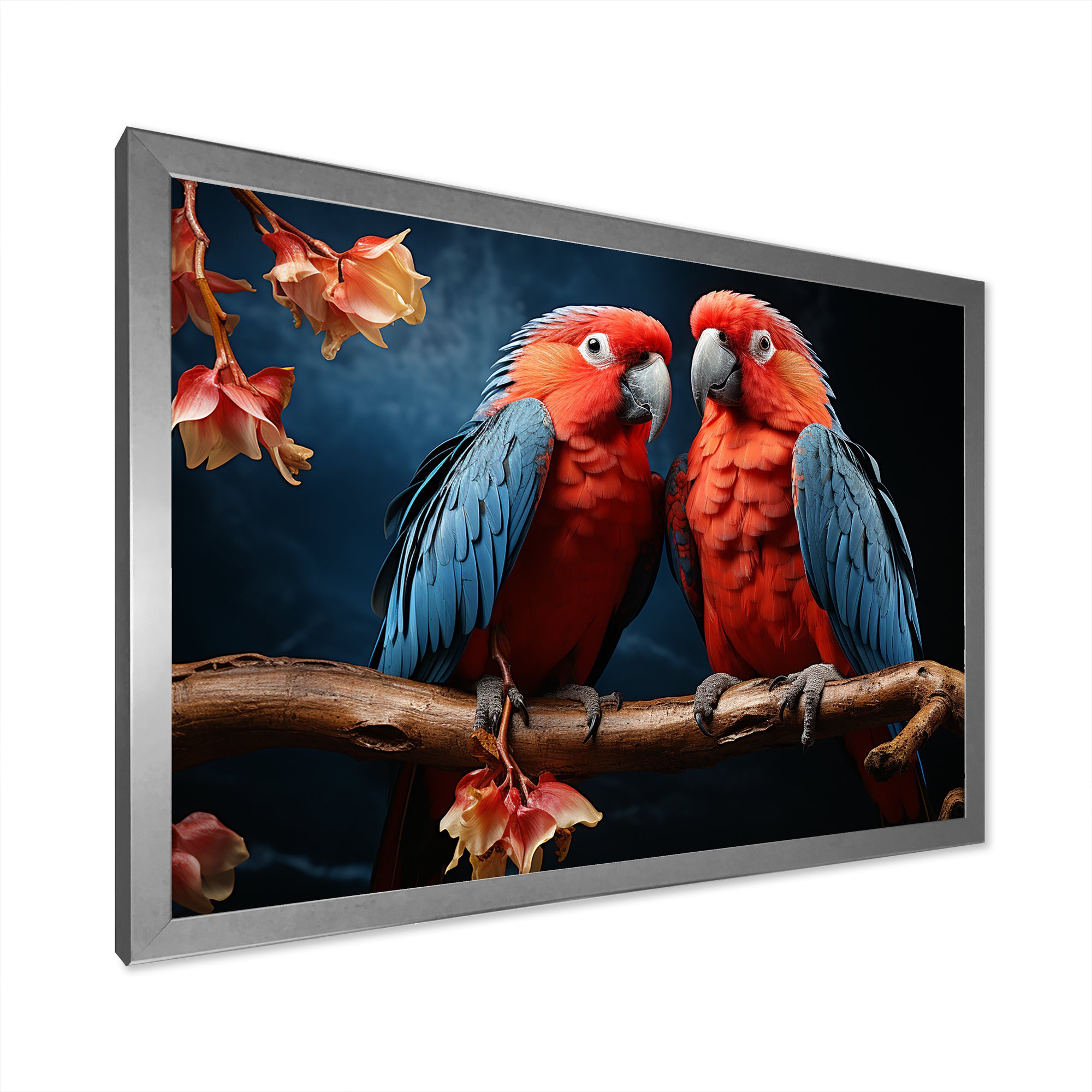 Parrot S Vivid Conversations - Coral Parrot Wall Art