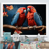 Parrot S Vivid Conversations - Coral Parrot Wall Art