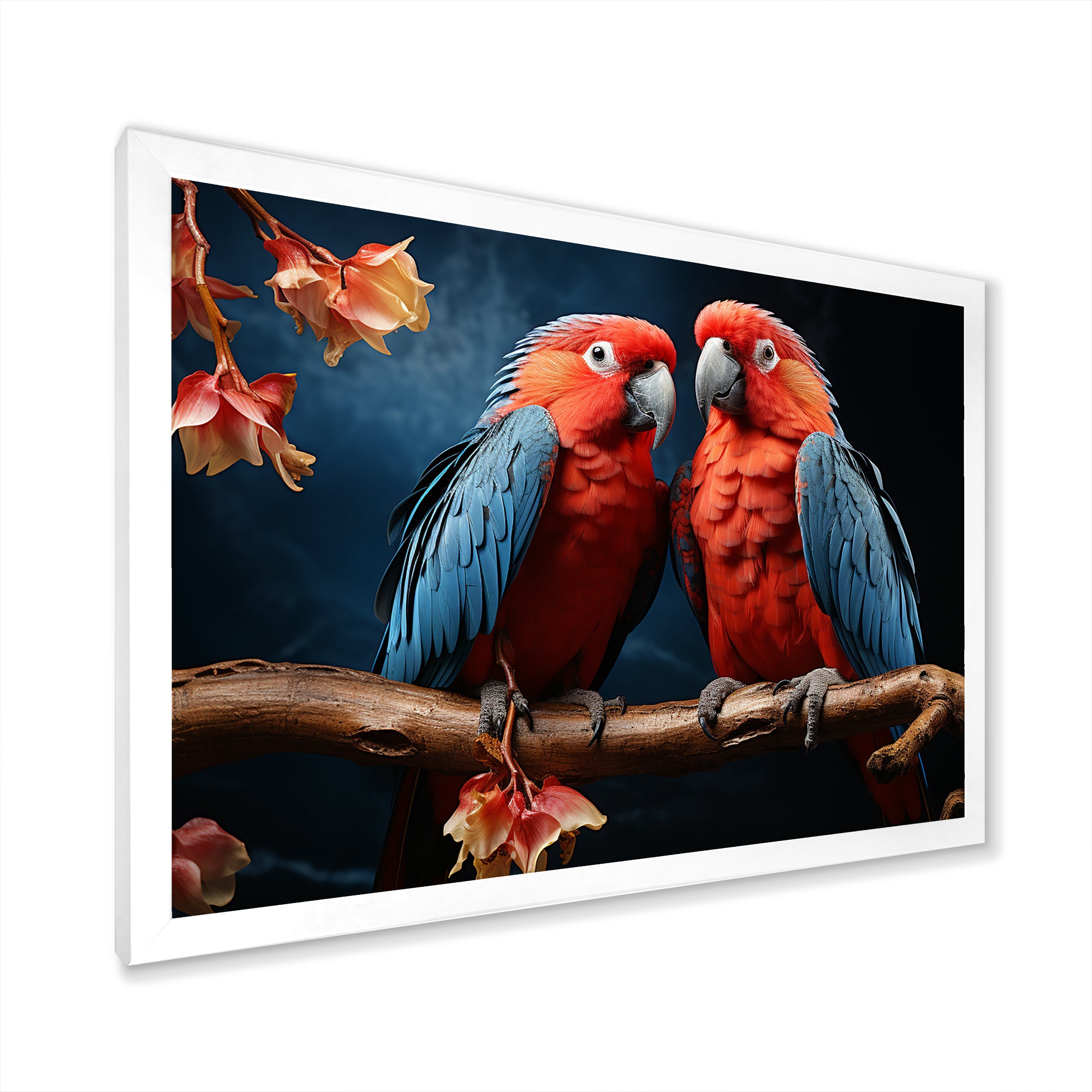 Parrot S Vivid Conversations - Coral Parrot Wall Art