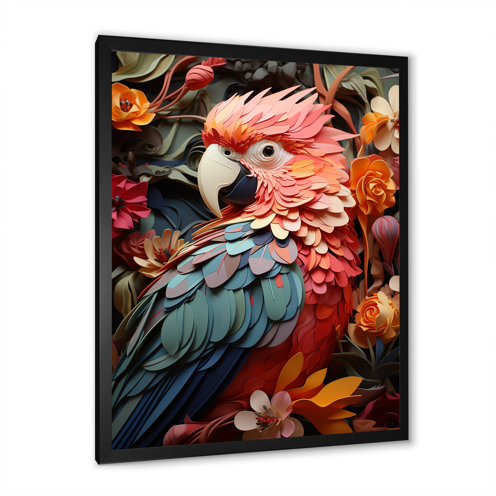 Parrot S Feathers Of The Tropics - Parrot Large Canvas Wall Art