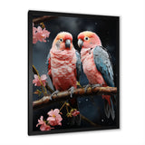 Whimsical Whispers Love Birds - Parrot Living Room Wall Art
