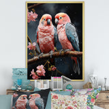 Whimsical Whispers Love Birds - Parrot Living Room Wall Art