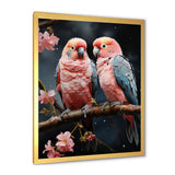 Whimsical Whispers Love Birds - Parrot Living Room Wall Art