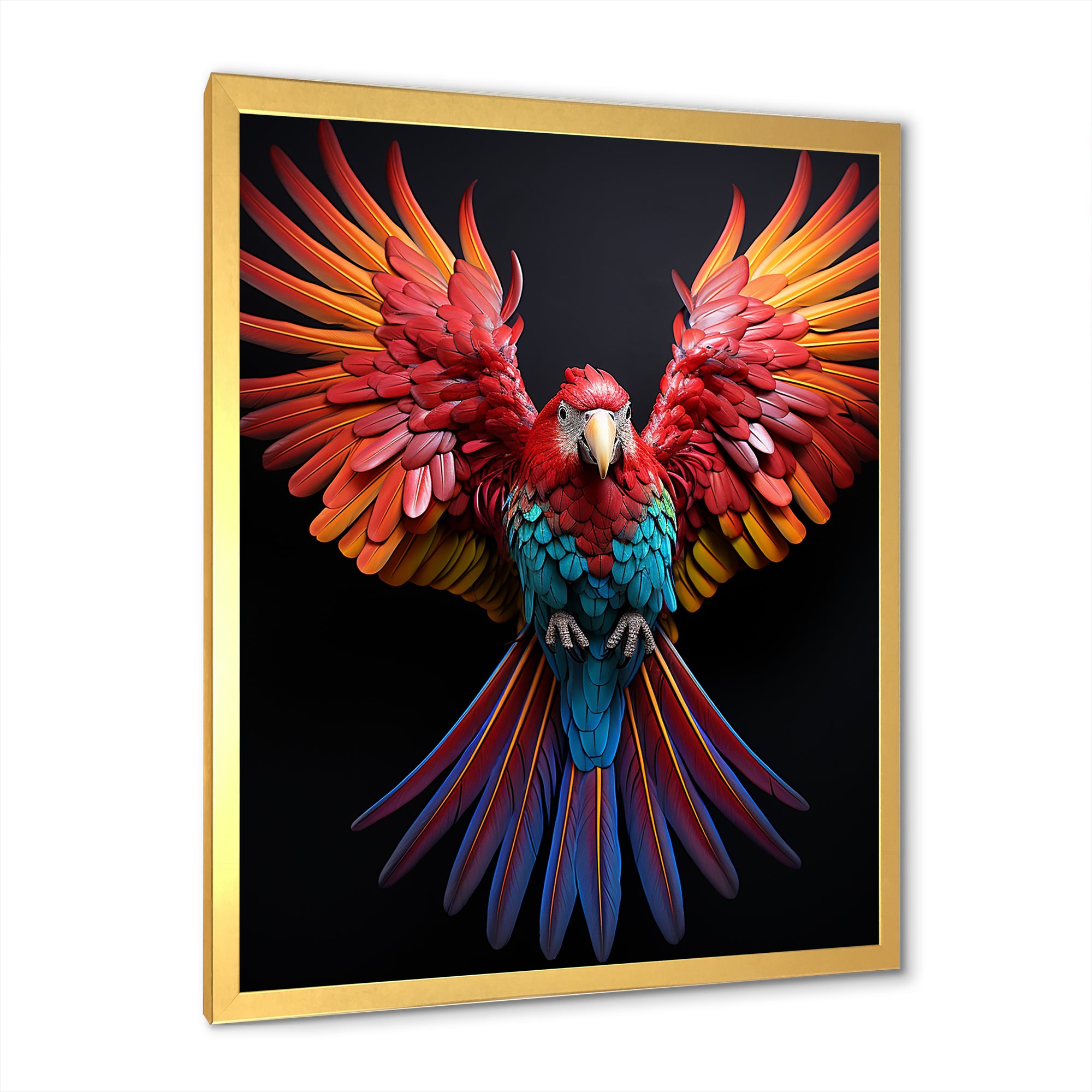 Parrot S Whimsical Wings - Parrot Canvas Wall Art