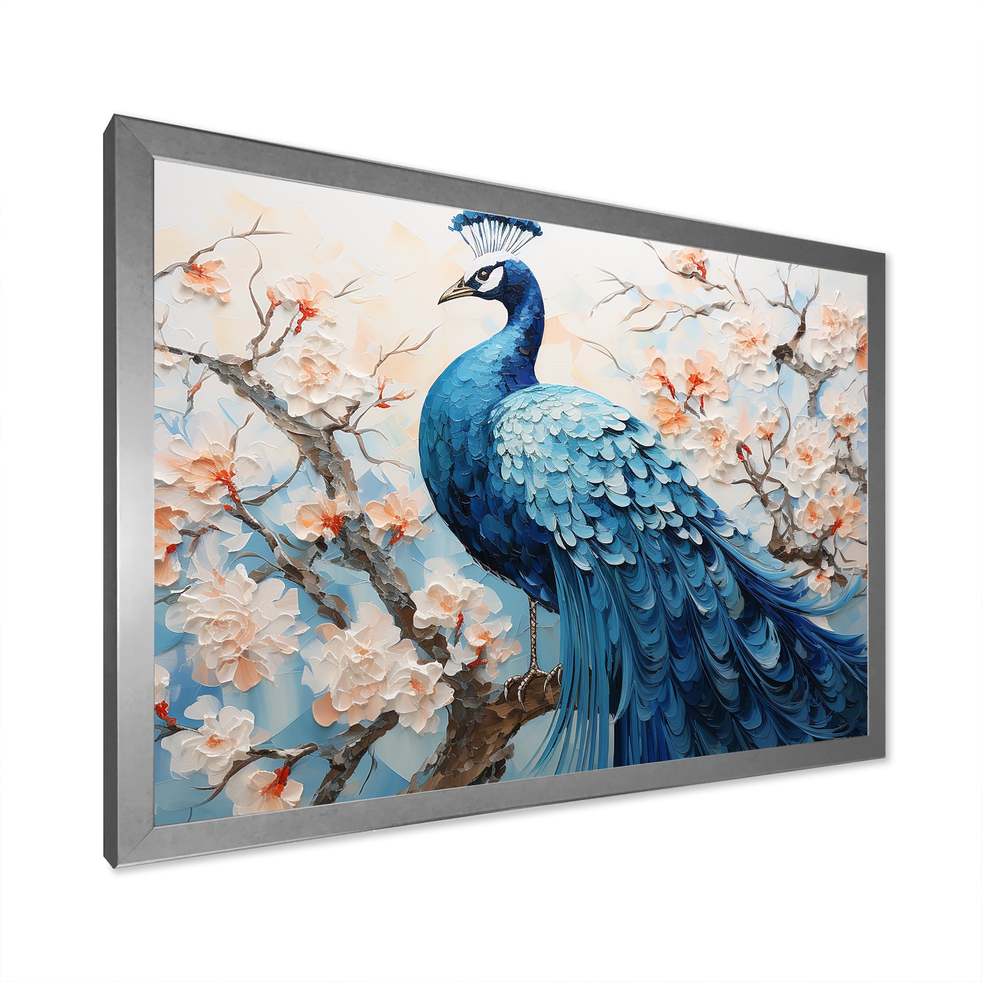 Flower Peacock S Vibrant Display - Peacock Home Decor Art