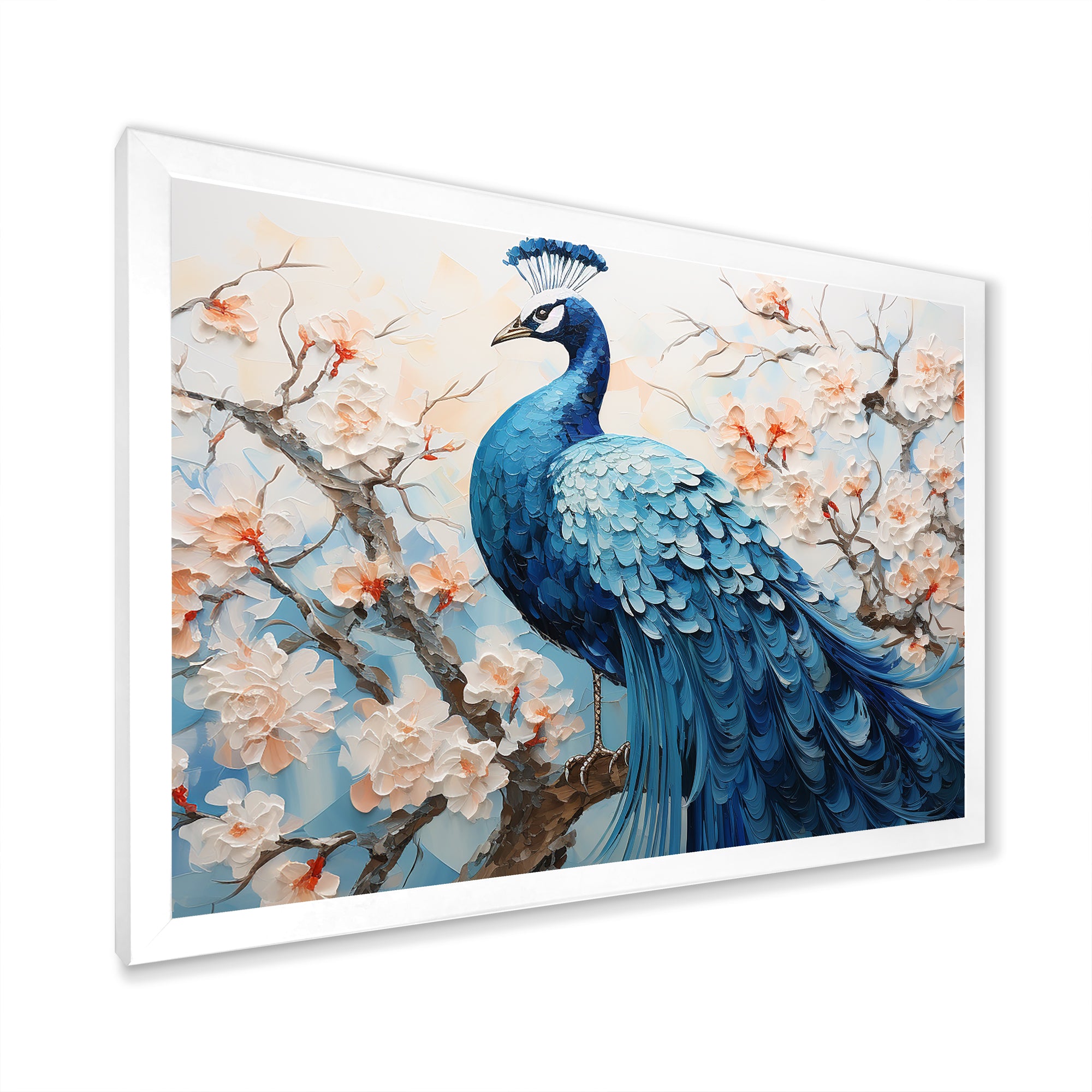 Flower Peacock S Vibrant Display - Peacock Home Decor Art