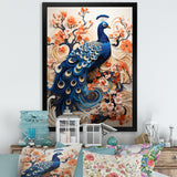 Flower Colors Of The Peacock - Blue Peacock Wall Art