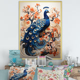 Flower Colors Of The Peacock - Blue Peacock Wall Art