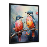 Blue And Coral Elegant Nature S Songbirds - Blue Bird Wall Art