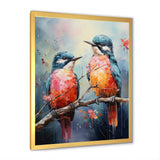 Blue And Coral Elegant Nature S Songbirds - Blue Bird Wall Art