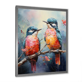 Blue And Coral Elegant Nature S Songbirds - Blue Bird Wall Art