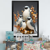 Frosty White Nature S Songbirds - Bird Wall Decor