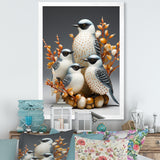 Frosty White Nature S Songbirds - Bird Wall Decor