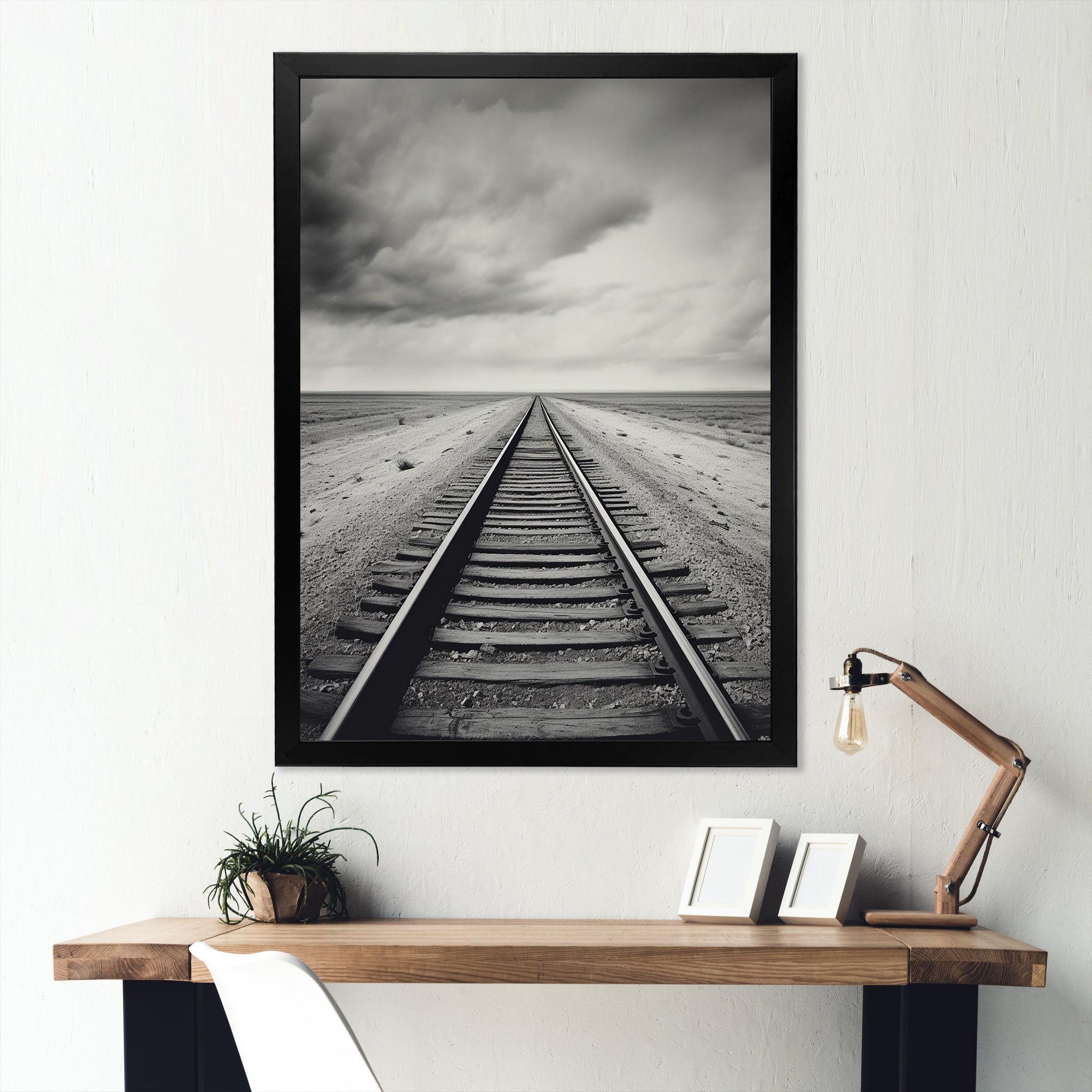 Minimalism Wonderland Train Track Scenery - Train Canvas Wall Art