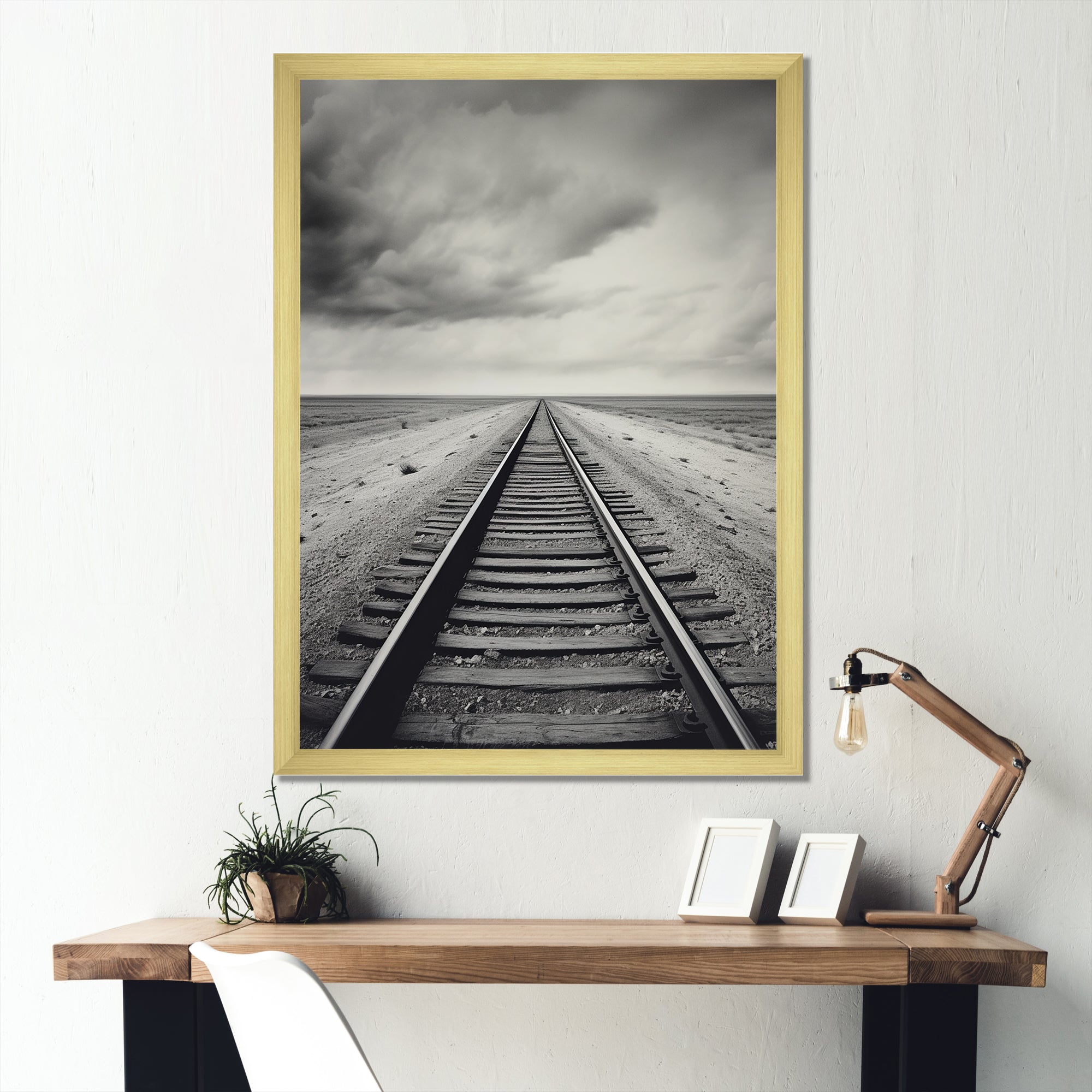 Minimalism Wonderland Train Track Scenery - Train Canvas Wall Art