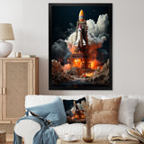 Blastoff Space Shuttle Launch - Rocketship Canvas Wall Art