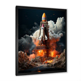 Blastoff Space Shuttle Launch - Rocketship Canvas Wall Art
