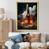 Blastoff Space Shuttle Launch - Rocketship Canvas Wall Art