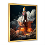 Blastoff Space Shuttle Launch - Rocketship Canvas Wall Art