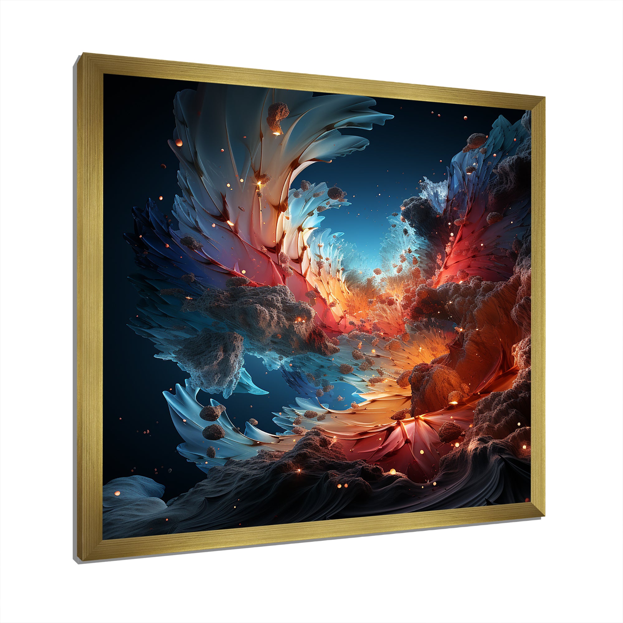 Expressionist Space Shuttle Burst - Rocketship Canvas Wall Art