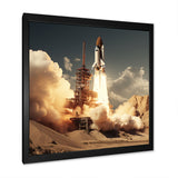 Vintage Expressionist Rocketship Burst - Rocketship Canvas Wall Art