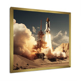 Vintage Expressionist Rocketship Burst - Rocketship Canvas Wall Art