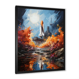 Impressionist Cosmic Rocket Ship Voyage - Rocketship Canvas Wall Art