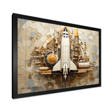 Vintage Cosmic Space Shuttle Voyage - Rocketship Canvas Wall Art