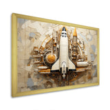 Vintage Cosmic Space Shuttle Voyage - Rocketship Canvas Wall Art