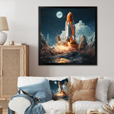 Rocketship Cosmic Odyssey - Rocketship Canvas Wall Art