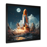 Rocketship Cosmic Odyssey - Rocketship Canvas Wall Art